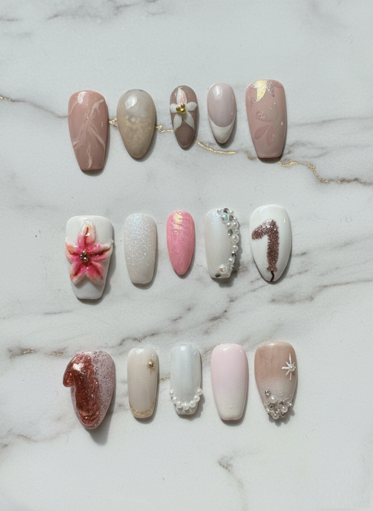 Ongles gel pastel – création de printemps – L’Éclat de Lulu à Guignen

Manucure printanière rose et nude – ongles gel élégants – Nail Designer Guignen

Nail art fleurs pastel – pose de gel printemps – L’Éclat de Lulu

Ongles verts doux style printemps – capsule gel – Guignen 35580

Manucure printanière élégante – ongles gel fins et lumineux – L’Éclat de Lulu

Nail art naturel pour le printemps – pose de gel professionnelle à Guignen